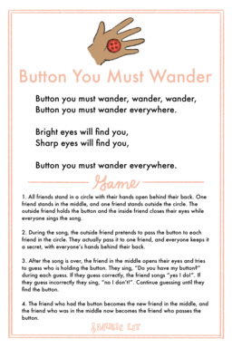 Button You Must Wander Song Card