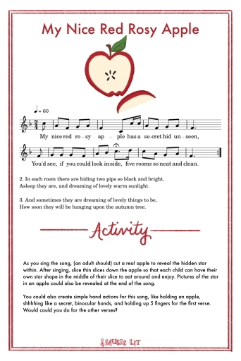 My Nice Red Rosy Apple Song Card