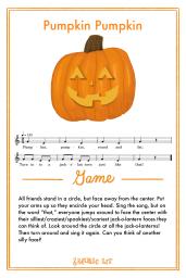 Pumpkin Pumpkin Song Card