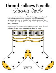 Thread Follows Needle Lacing Cards